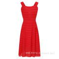 Sling Red Clothes Cotton Blends Summer Dress